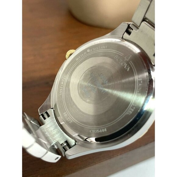 Bulova Women's Watch 98L273 Two Tone Crystal Accent Mother of Pearl Dial - Picture 7 of 13